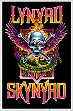 Lynyrd Skynyrd Crossbones Black Light Poster - 23