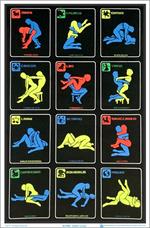 Zodiac Positions Black Light Poster Image