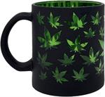 Black Frosted - Green Leaves 16oz Coffee Mug Image