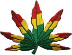 atch - Leaf 2 - Reggae Embroidered Patch (Large) Image