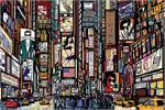 Illustrated Time Square Poster Image