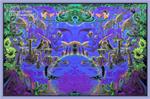 Octopus Garden by: Richard Biffle - Non Flocked Blacklight Poster under blacklight image