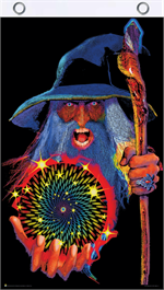 Mystic Wizard Blacklight Reactive Fly Flag Image