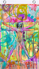 Vitruvian Man by Dean Russo Blacklight Reactive Fly Flag Image