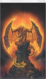 Flaming Dragon by Ed Beard Blacklight Reactive Fly Flag Image