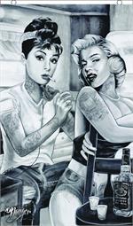 Marilyn & Audrey Tattoo by: James Danger Harvey Fly Flag Image