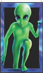 Alien Visitor Blacklight Reactive Fly Flag Image