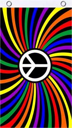 Rainbow Peace Fly Flag Image