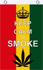 Keep Calm & Smoke Weed Fly Flag Image