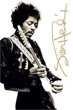 Jimi Hendrix B&W Poster Image