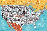 Hand Drawn USA Map Poster Image