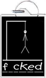 F*cked Hangman Keychain Clear Background Image