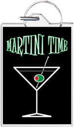 Martini Time Keychain Clear Background Image