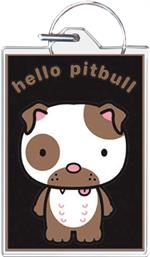 Hello Pitbull Keychain Clear Background Image