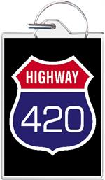 Highway 4:20 Keychain Clear Background Image