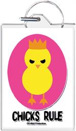 Chicks Rule Keychain Clear Background Image