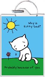 Sad Kitty Keychain Clear Background Image