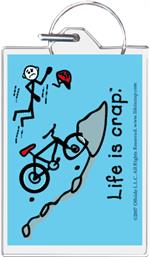  Life Is Crap - Mountain Bike Keychain Clear Background Image
