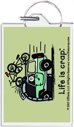 Life Is Crap - Overpass Bike Keychain Clear Background Image