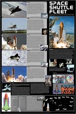 Space Shuttle Fleet Educational Poster Image