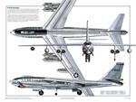 B-47 Three Views Military Airplane Educational Poster Image