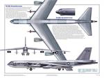 B-52 Three Views Military Airplane Educational Poster Image