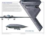 B-2 Three Views Military Airplane Educational Poster Image