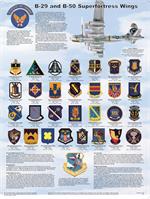 B-29 & B-50 Superfortress Wings Educational Poster Image