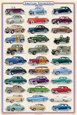 American Automobiles 1940-1949 Educational Poster Image