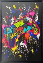 Gaming Controller Framed LED Neon Light Canvas Print - 24"x36" image