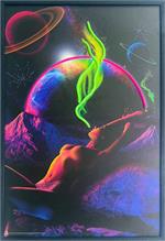 Sexy Woman in Space Framed LED Neon Light Canvas Print - 24"x36" IMAGE