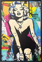 arilyn Blond Bombshell Framed LED Neon Light Canvas Print - 24"x36" IMAGE