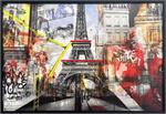 Eiffel Tower Paris Scenic Framed LED Neon Light Canvas Print - 36" x 24" IMAGE