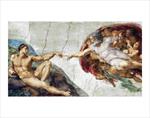 The Creation of Adam Hands by Michelangelo Mini Poster Image