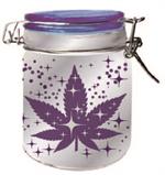 Metallic Silver/Purple Leaf Galaxy Storage Jar - 3 pack