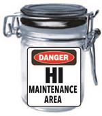 Danger - Hi Maintenance Area Storage Jar - 3 pack