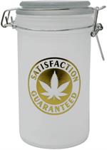 Satisfaction Guaranteed Frosted White/Metallic Gold XL Stash Jar Image