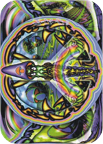Purple And Green Shroom Large Sticker Image