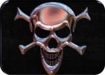 SKULL & CROSSBONES - LARGE STICKER - 2 1/2