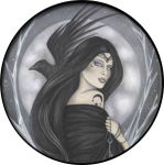 JESSICA GALBRETH - NIGHT QUEEN  - ROUND STICKER - 2 1/2