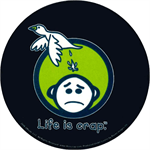 Life Is Crap Logo Round Sticker Image