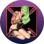 IRON CROSS PIN UP ROUND STICKER - 2 1/2