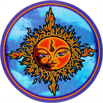 Mikio Kennedy - Sun Face Round Sticker Image