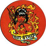 HOT STUFF  - ROUND STICKER - 2 1/2