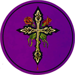 Celtic Cross & Roses - Round Sticker Image