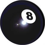 8-BALL - ROUND STICKER - 2 1/2