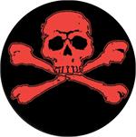SKULL & CROSSBONES ROUND STICKER - 2 1/2
