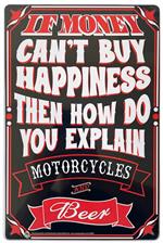 Motorcyles and Beer Tin Sign - 20x30cm - 7.87