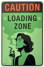 Caution Loading Zone Smoking Tin Sign - 20x30cm - 7.87
