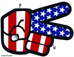 Peace Fingers - Large - 3" X 5" - Sticker Image